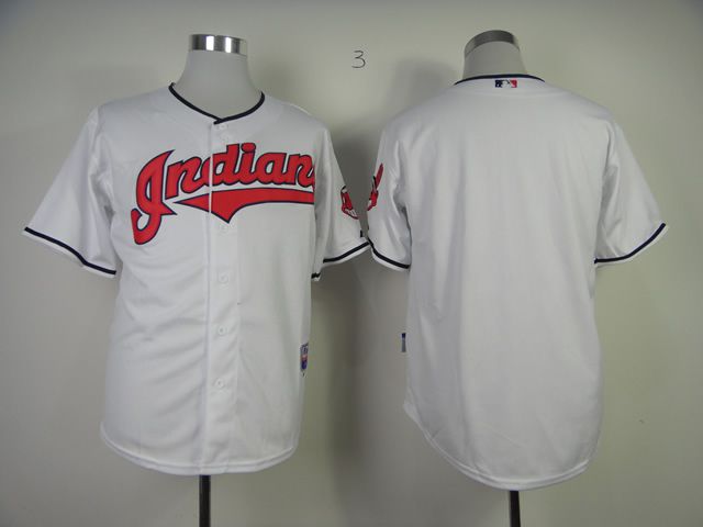 Men Cleveland Indians Blank White MLB Jerseys->cleveland indians->MLB Jersey